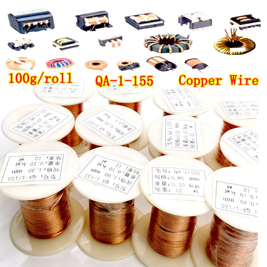 0.12mm 0.25mm 0.5mm 1mm 1.25mm, Copper Wire, Magnet Wire, Enameled Copper Winding Wire, Coil Copper Wire Winding Wire Weight for coil winding, motors, transformers, inductors, electromagnets, and electrical repair